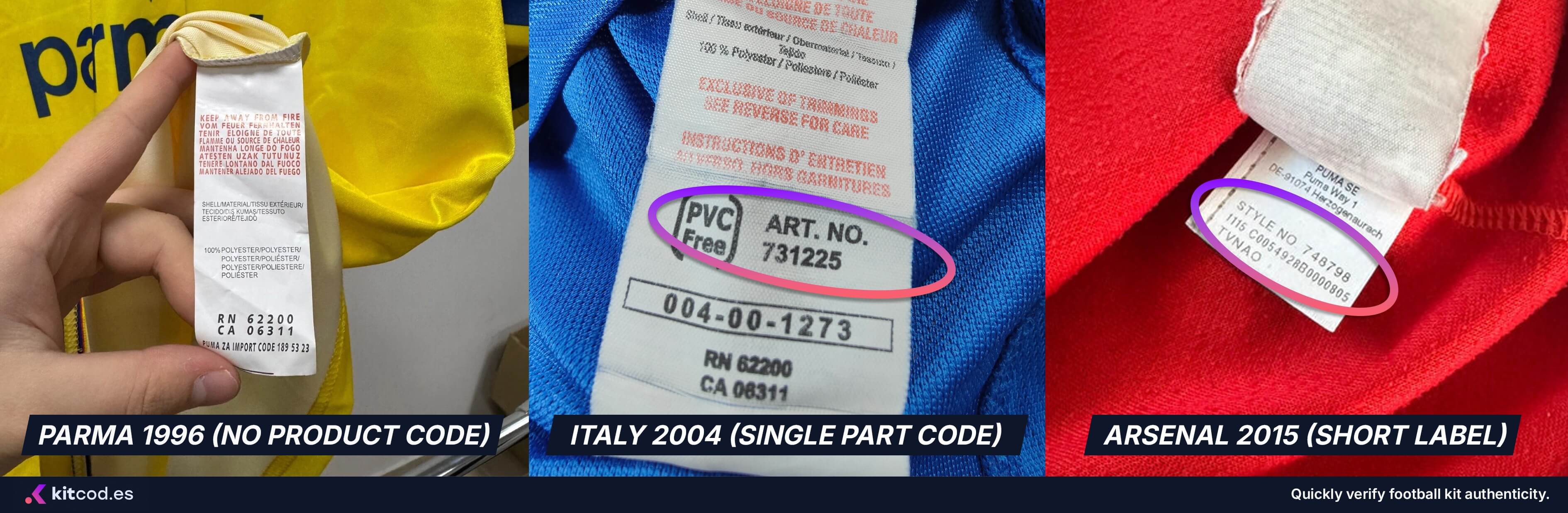 Early product codes for Puma