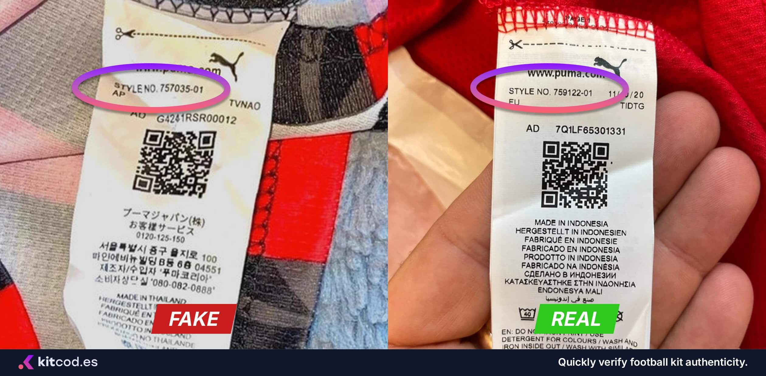Product codes for Puma