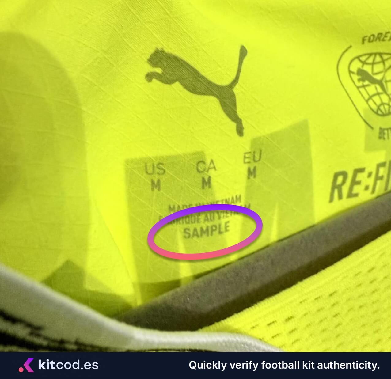 Sample kit designation for Puma